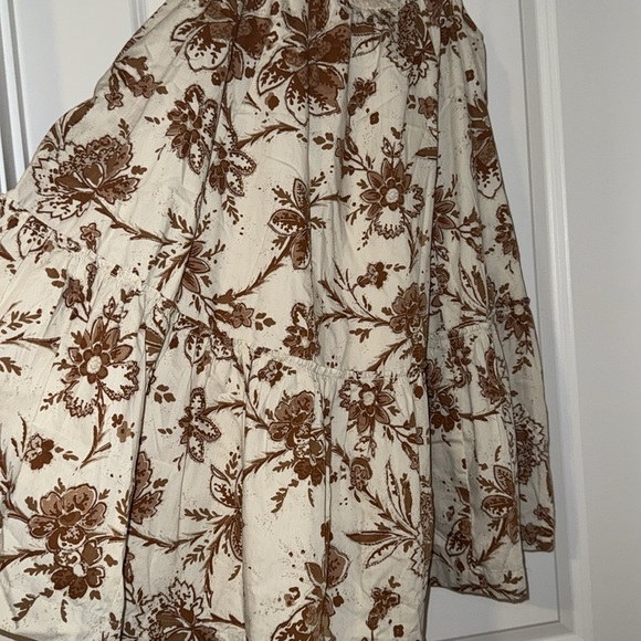 Abercrombie & Fitch Brown Floral Trapeze Mini Dress | Size Medium - Picture 3 of 7